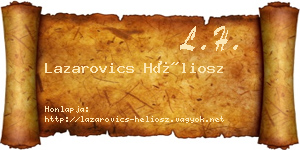 Lazarovics Héliosz névjegykártya